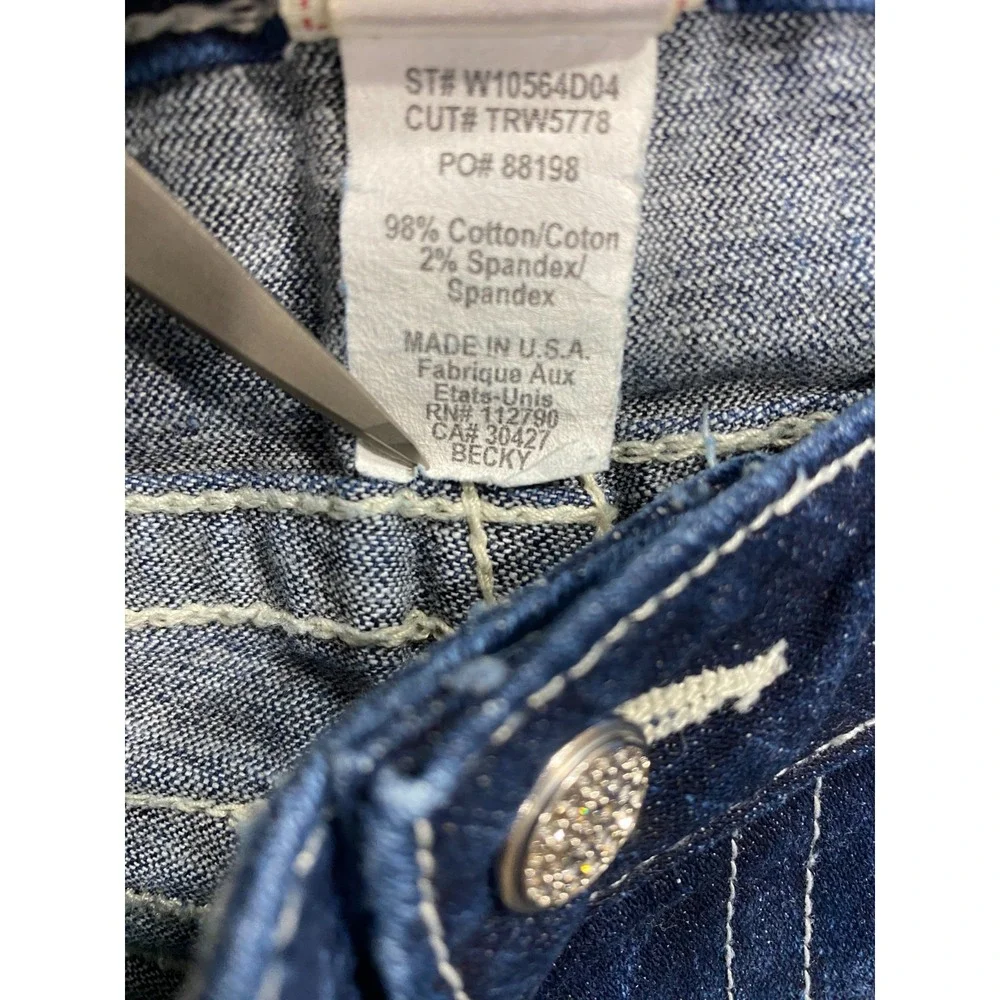True Religion Becky Bootcut Jeans Womens 32x32 Low Rise Dark Wash Y2K USA Made